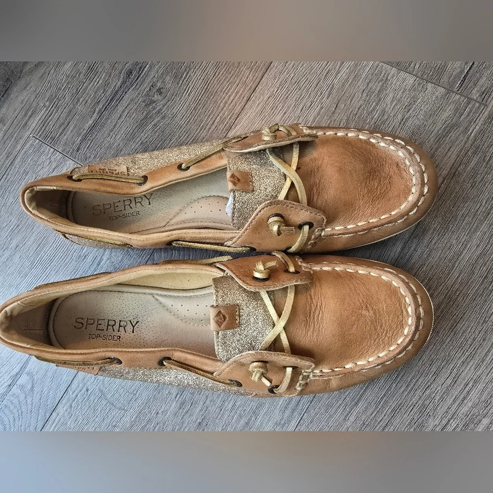 Sperry Coil Ivy Sparkle Boat Shoes Size 8.5 Coastal Nautical Fishercore